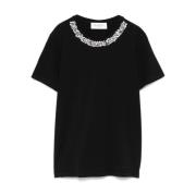 Ermanno Scervino Kristallprydd Svart T-shirt Black, Dam