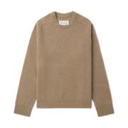 Maison Margiela Brun Stickad Tröja Rund Hals Brown, Dam