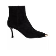 Baldinini Svarta Mocka Ankelboots med Klack Black, Dam