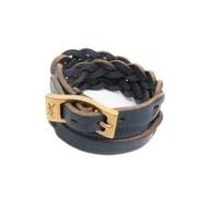 Yves Saint Laurent Vintage Pre-owned Laeder armband Blue, Unisex