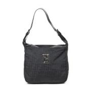 Fendi Vintage Pre-owned Canvas axelremsvskor Black, Dam