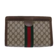 Gucci Vintage Pre-owned Canvas kuvertvskor Beige, Dam