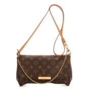 Louis Vuitton Vintage Pre-owned Belagd canvas axelremsvskor Brown, Dam