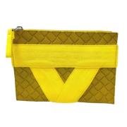 Bottega Veneta Vintage Pre-owned Laeder kuvertvskor Yellow, Herr