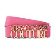 Versace Jeans Couture Fuchsia Läderbälte med Metalllogo Pink, Dam