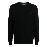 Ralph Lauren Polo Pony Lambswool Sweater Black, Herr