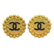 Chanel Vintage Pre-owned Metall rhngen Yellow, Dam