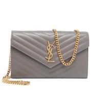 Yves Saint Laurent Vintage Pre-owned Laeder crossbodyvskor Gray, Dam