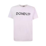 Dondup Vit Crew-neck T-shirt med Logo White, Herr