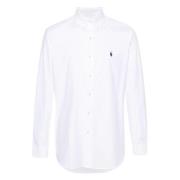 Ralph Lauren Poplin Button-Down Skjorta med Broderad Logotyp White, He...