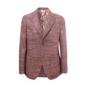 Etro Bordeaux Yllejacka, Regular Fit, Tillverkad i Italien Red, Herr