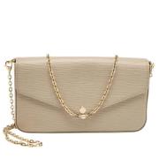 Louis Vuitton Vintage Pre-owned Laeder kuvertvskor Beige, Dam