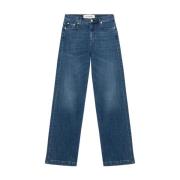 Roy Roger's Blå Denim Flare Jeans Aw24 Blue, Dam