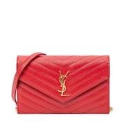 Yves Saint Laurent Vintage Pre-owned Laeder axelremsvskor Red, Dam