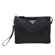 Prada Vintage Pre-owned Tyg kuvertvskor Black, Dam