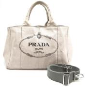 Prada Vintage Pre-owned Canvas prada-vskor Beige, Dam