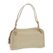 Prada Vintage Pre-owned Nylon handvskor Beige, Dam