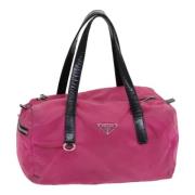 Prada Vintage Pre-owned Nylon handvskor Pink, Dam