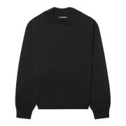 Maison Margiela Svart ulltröja rund hals Black, Herr