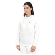 Lacoste Vit Damhoodie Chic Sportig Stil White, Dam