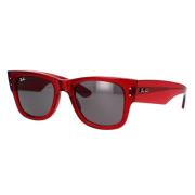 Ray-Ban Röd Transparent Solglasögon Mega Wayfarer Stil Red, Unisex