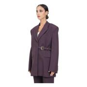 Versace Jeans Couture Lila blazer med barockspänne Purple, Dam