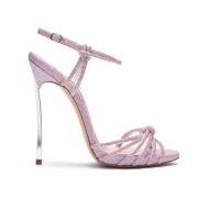 Casadei Rhinestone Blade Sandaler Pink, Dam