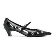 Roberto Festa Svarta Punk Pumps med Metalldetaljer Black, Dam