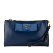 Prada Vintage Pre-owned Laeder kuvertvskor Blue, Dam