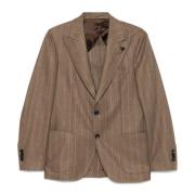 Lardini Randig Kasmirblazer Brun Brown, Herr