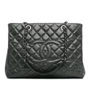 Chanel Vintage Pre-owned Laeder totevskor Gray, Dam