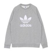 Adidas Klassisk Crewneck Sweatshirt Grå Heather/Vit Gray, Herr