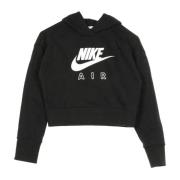 Nike Air Crop Hoodie Svart/Vit Black, Dam