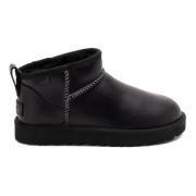 UGG Klassiska Ultra Mini Läder Regenerera Stövlar Black, Dam