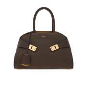 Salvatore Ferragamo Brun Hammrat Kalvskinn Bicolor Handväska Brown, Da...