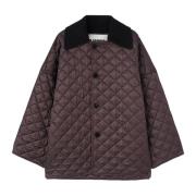 Jil Sander Brun Oversized Quiltad Kappa Brown, Herr