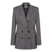 Alberta Ferretti Grå Herringbone Blazer Gray, Dam