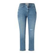 MAC Slim-fit Cropped Jeans med Snygga Detaljer Blue, Dam