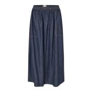 Lollys Laundry Denim Maxi Kjol Blå Stilren Bekväm Blue, Dam