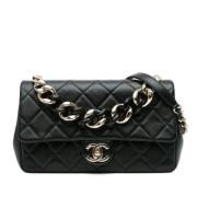 Chanel Vintage Pre-owned Laeder axelremsvskor Black, Dam