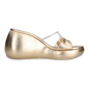 Casadei Med Klack Guld Yellow, Dam