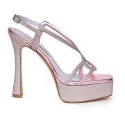 Albano High Heel Sandals Pink, Dam