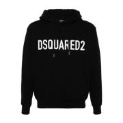 Dsquared2 Svart Sweatshirt med Logotyptryck Black, Herr