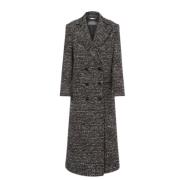 Alberta Ferretti Tweed Dubbelknäppt Kappa Gray, Dam