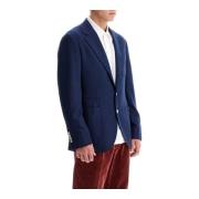 Brunello Cucinelli Lyxig Ull Siden Kashmir Blazer Blue, Herr