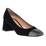 Baldinini Court shoes in black suede with rhinestones Black, Dam