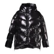 Baldinini Down jacket in black nylon Black, Dam