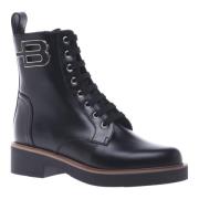 Baldinini Combat boots in black leather Black, Dam