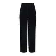 Balenciaga Velour sweatpants med logotyp Black, Dam