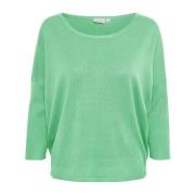 Saint Tropez Grön R-Neck Pullover Tröja Green, Dam